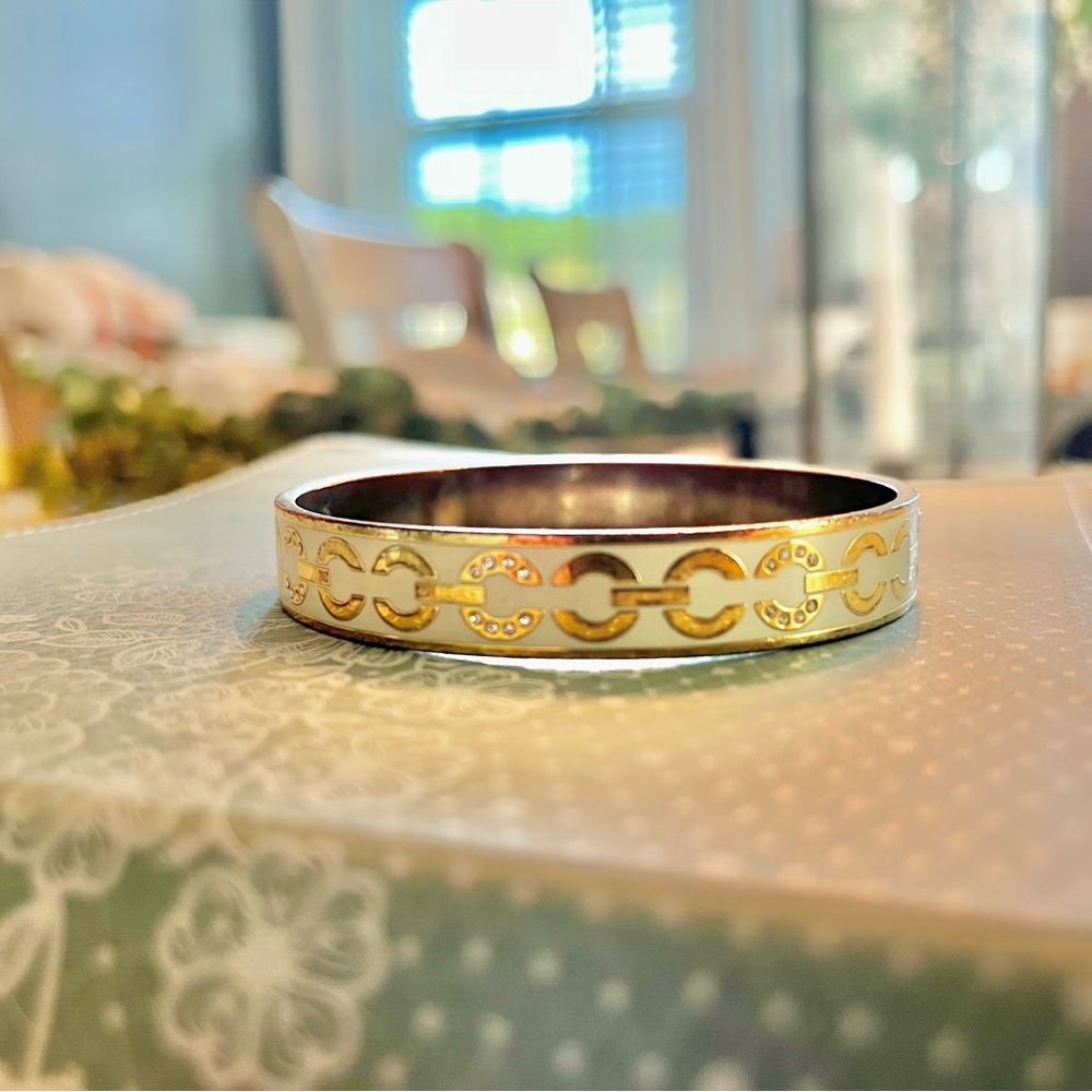 Coach Gold and Cream Bracelet